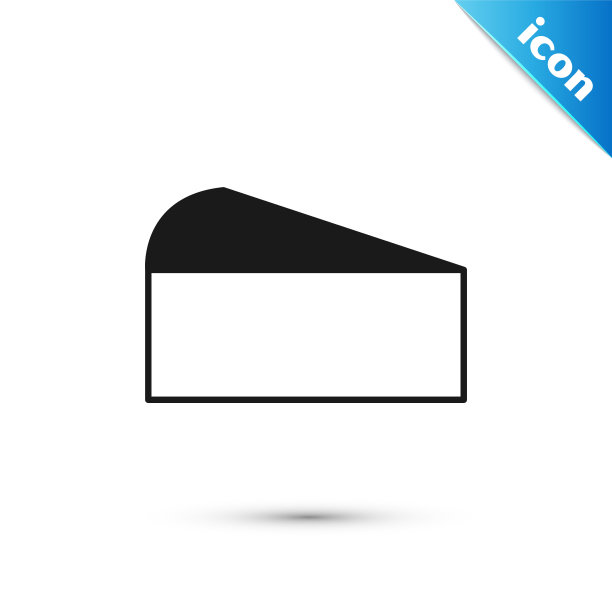 灰色奶酪图标孤立在白色背景上。向量图片下载