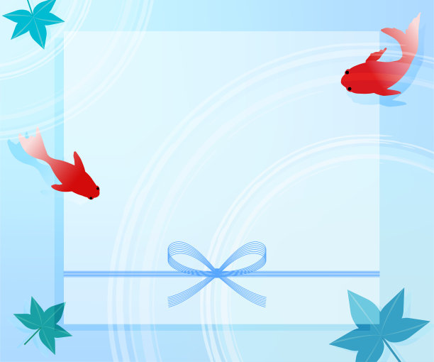 夏季横幅，夏季节日风格的金鱼铲，没有文字，300x250图片下载