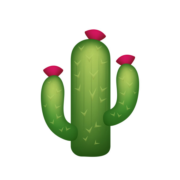 仙人掌矢量表情符号插图孤立在白色背景上图片下载