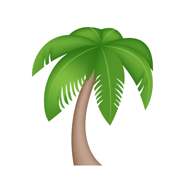 棕榈树矢量表情符号插图图片下载