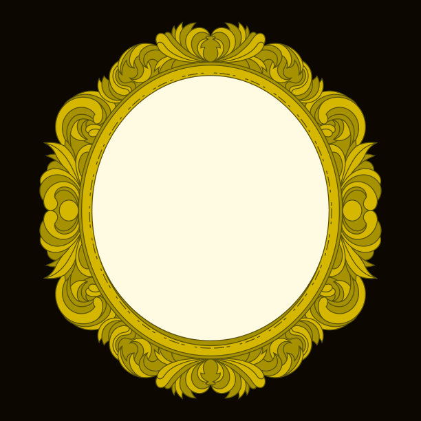 手绘金色框架设计矢量插图图片下载