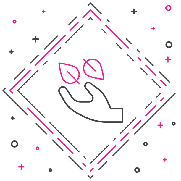 在白色背景上，手握茶叶图标孤立。茶叶。色彩斑斓的轮廓的概念。向量图片下载