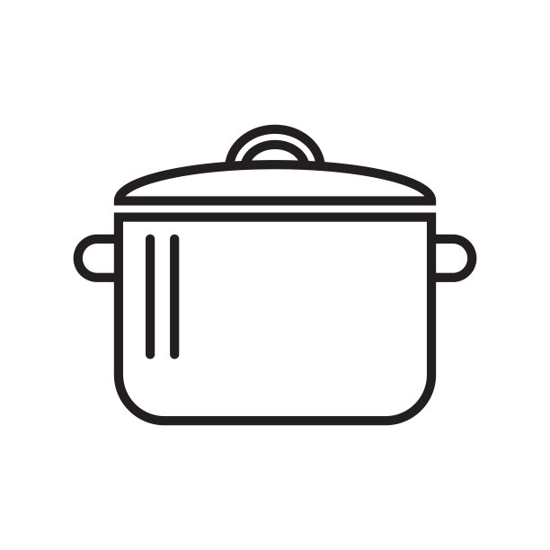 烹饪锅图标，白色背景上的矢量插图图片下载