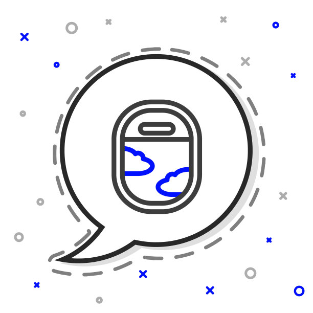 直线飞机窗口图标孤立在白色背景上。飞机舷窗。色彩斑斓的轮廓的概念。向量图片下载