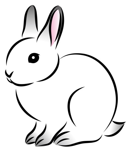 水墨画风格的兔子剪贴画。手绘,analog-style插图图片下载