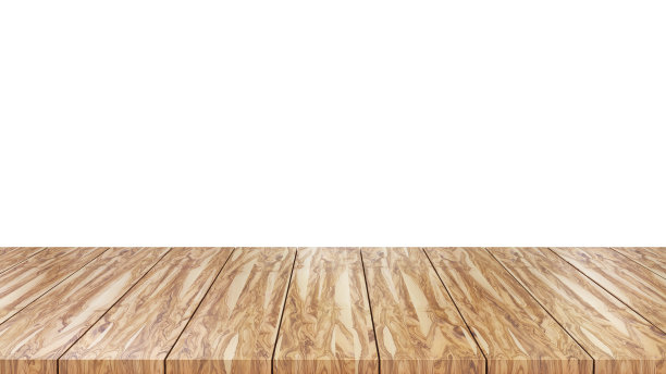 木制空桌子平台上的白色背景图片下载