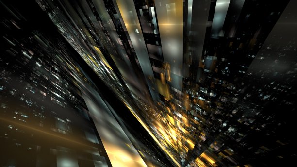 摘要数据中心服务器，商业技术模糊多边形几何空间，三维渲染图片下载