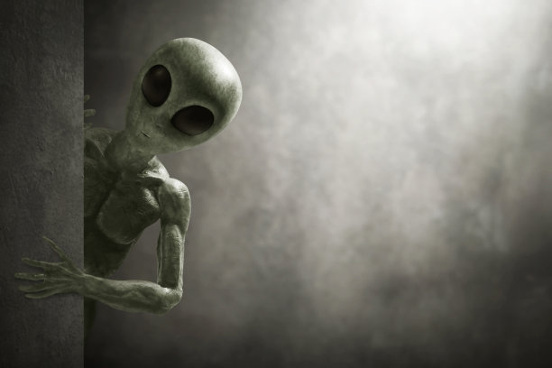 外星人在墙后窥视图片下载