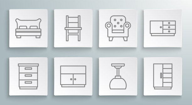 设置线家具床头柜椅子衣柜图片下载