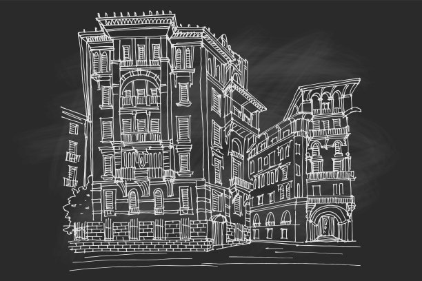 意大利罗马科佩德区矢量草图图片下载