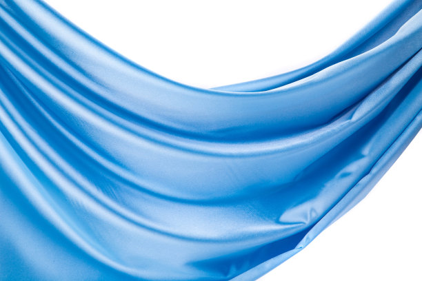 蓝色的丝绸布料。图片下载