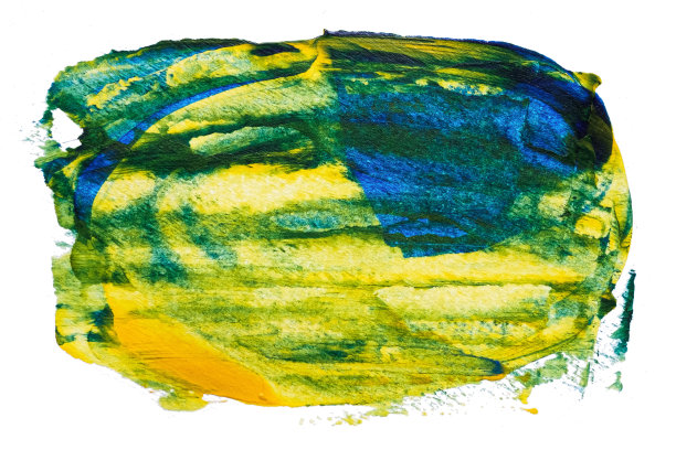 抽象丙烯酸水彩油漆刷笔触纹理孤立在白色背景的标志和横幅。设计、创意和插图。图片下载