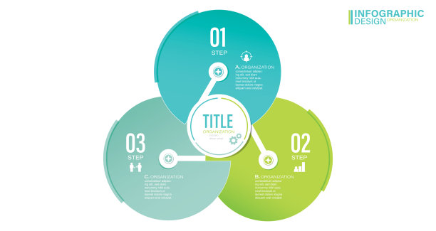 圆形图幻灯片模板库存图
维恩图，三个对象，圆圈，信息图，图标图片下载