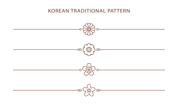 韩国传统线条图案。亚洲风格。中国文化。抽象的图解说明。韩国、中国的象征图片下载