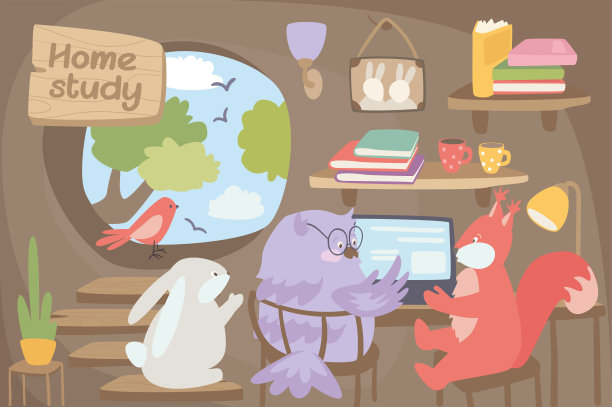 家庭学习概念背景图片下载