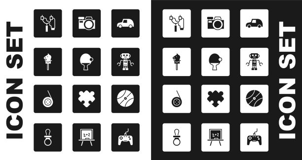 设置玩具汽车球拍和球马弹弓图片下载