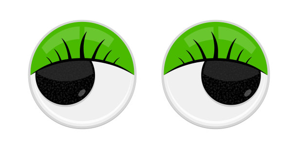 塑料玩具安全摆动眼睛平面风格设计矢量插图孤立在白色背景。图片下载