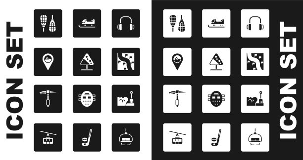 设置冬季耳机路标雪崩图片下载