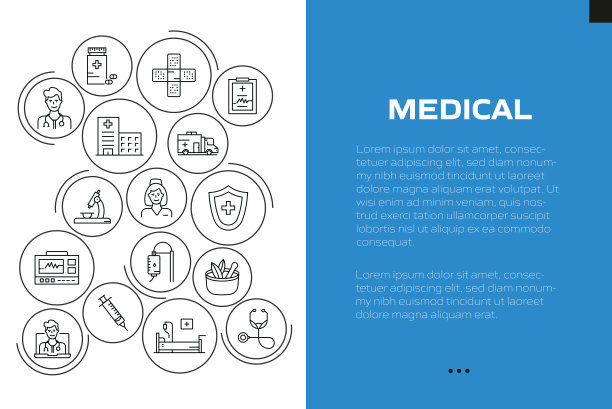 医疗相关的图案和线图标。线性图标的工作流布局。可编辑的模板。一种多用途的设计。图片下载
