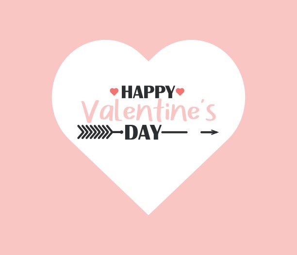 心形图标快乐情人节概念向量孤立在白色背景，图形横幅。促销和购物模板为情人节的概念。图片下载