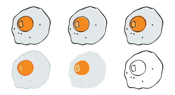 黄色炒鸡蛋在白色的背景。图片下载