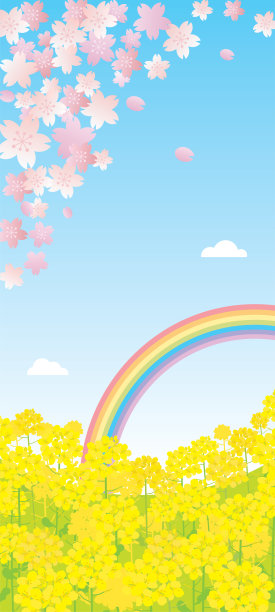 樱桃树和油菜花。图片下载