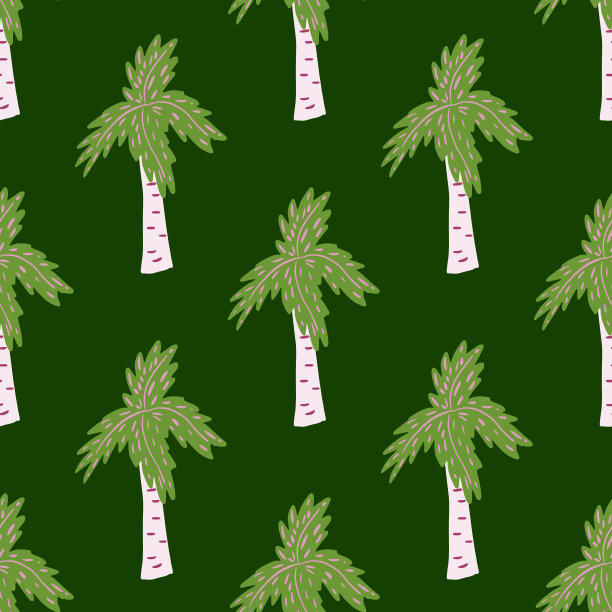 棕榈树无缝图案。热带的背景。图片下载