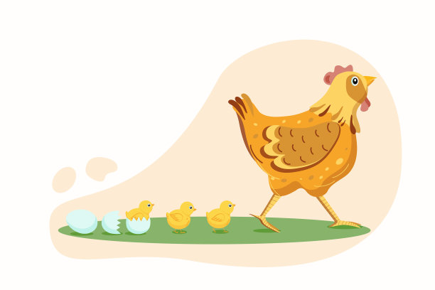 母鸡，鸡和蛋。图片下载