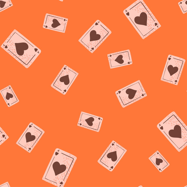 游戏卡牌无缝模式。设计赌博。涂鸦风格的重复纹理。图片下载