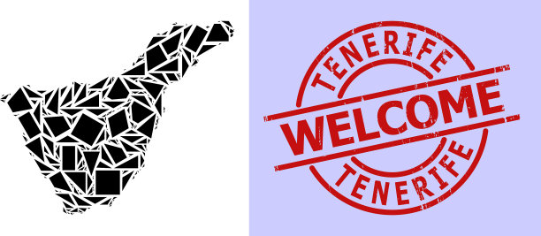 简单的几何马赛克特内里费岛地图图片下载