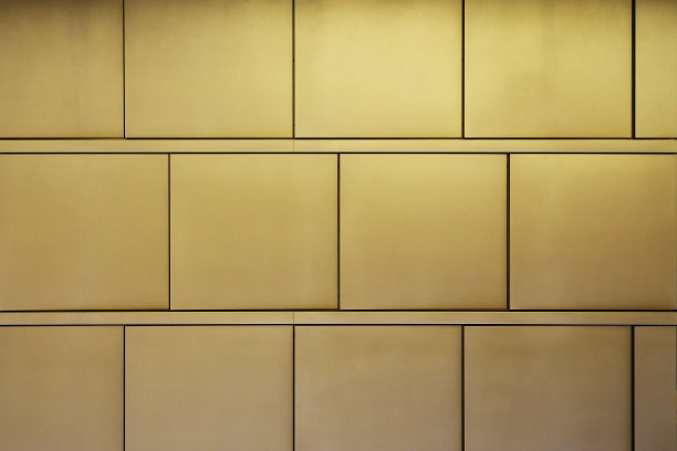 金色金属板墙的背景材料照片图片下载