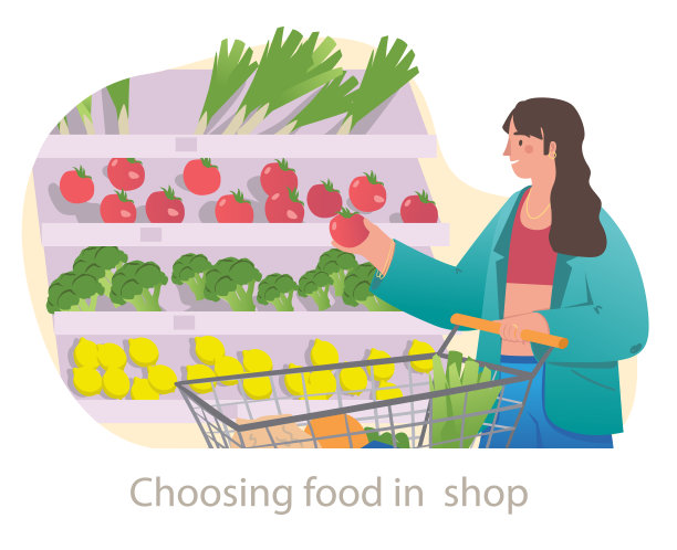 在杂货店选择食物的概念图片下载