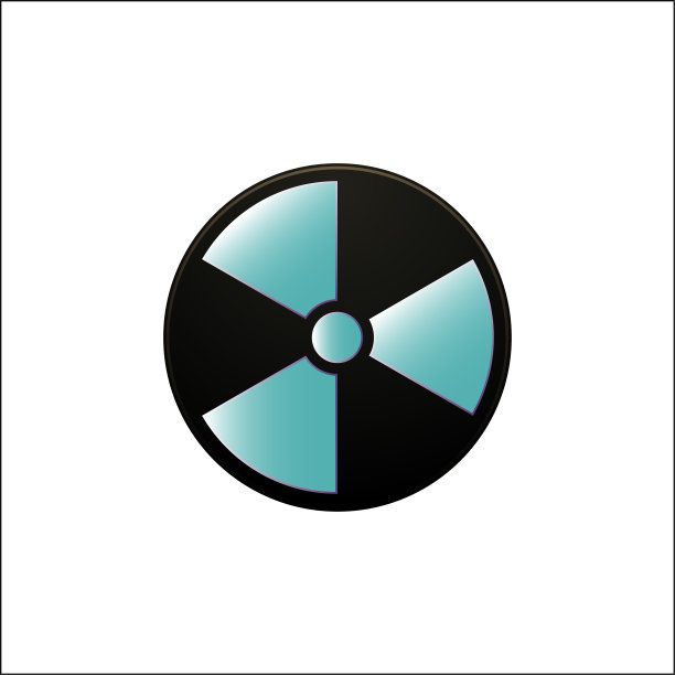 辐射蓝色图标，警告，符号，标志矢量插图图片下载