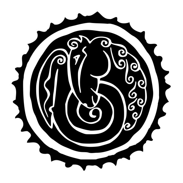 斯基泰艺术主题素描，马的象征形象图片下载