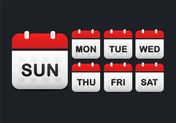 日历标志符号。一周的天数图片下载