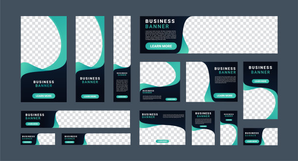 集创意现代商业广告横幅与一个地方的照片。商业宣传册传单设计模板。垂直、水平和方形模板。图片下载