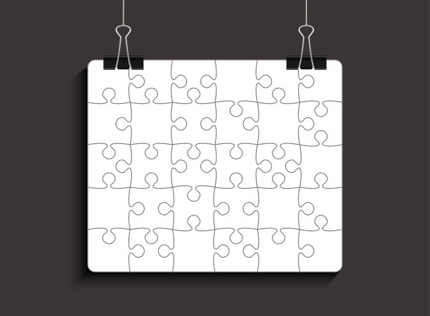 海报模板制作灰色拼图、拼图图片下载
