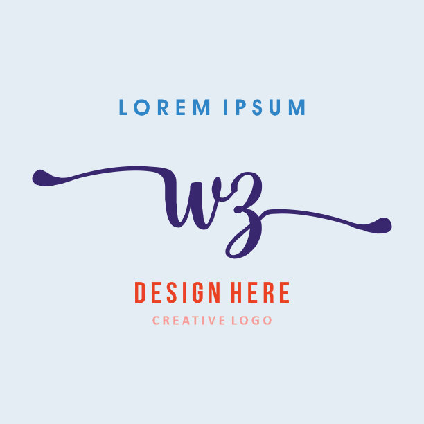 WZ刻字标志简洁易懂，具有权威性图片下载