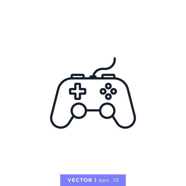 游戏控制器图标矢量库存插图设计模板。可编辑的中风。图片下载