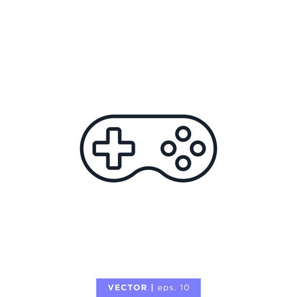 游戏控制器图标矢量库存插图设计模板。可编辑的中风。图片下载
