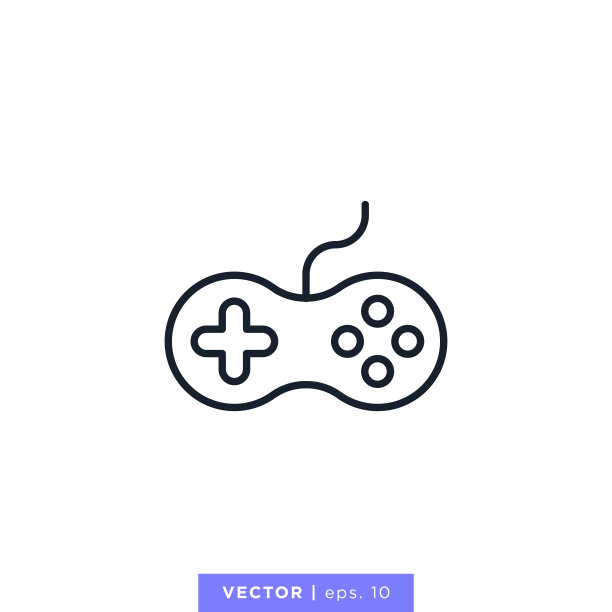 游戏控制器图标矢量库存插图设计模板。可编辑的中风。图片下载