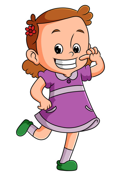 这个女孩露出了健康的牙齿和快乐的表情图片下载