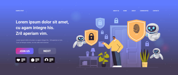 人和机器人触摸指纹扫描仪控制智能家居设备的生物识别扫描安全访问控制图片下载