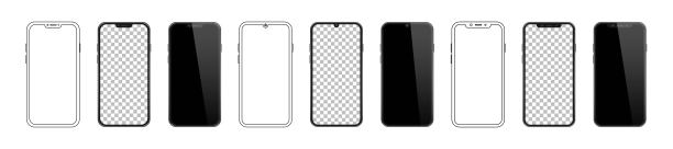 设置不同的手机模型，模板，现实，线图标图片下载