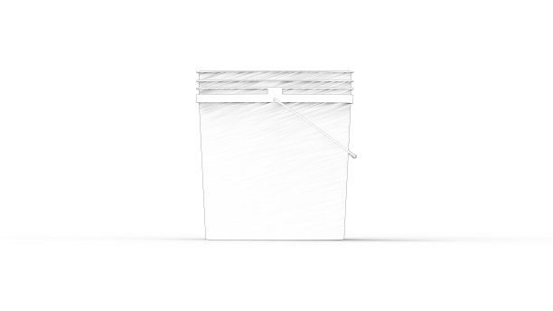 3D渲染的塑料桶孤立在白色背景图片下载