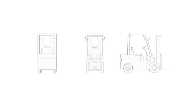 叉车装载机孤立在白色背景的3d渲染图片下载