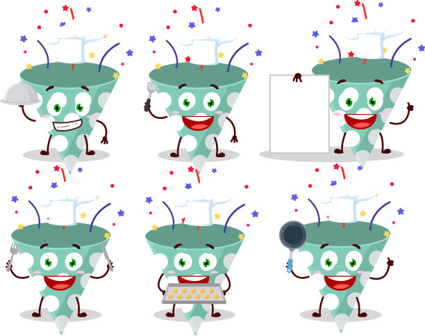 绿色派对烟花的卡通人物和图片下载