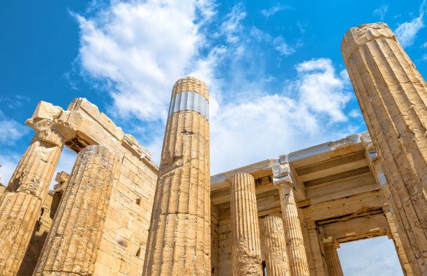 希腊雅典卫城上的亚基，希腊，欧洲图片下载