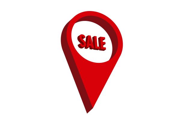 3d设计销售标志标签红色指针形状图片下载