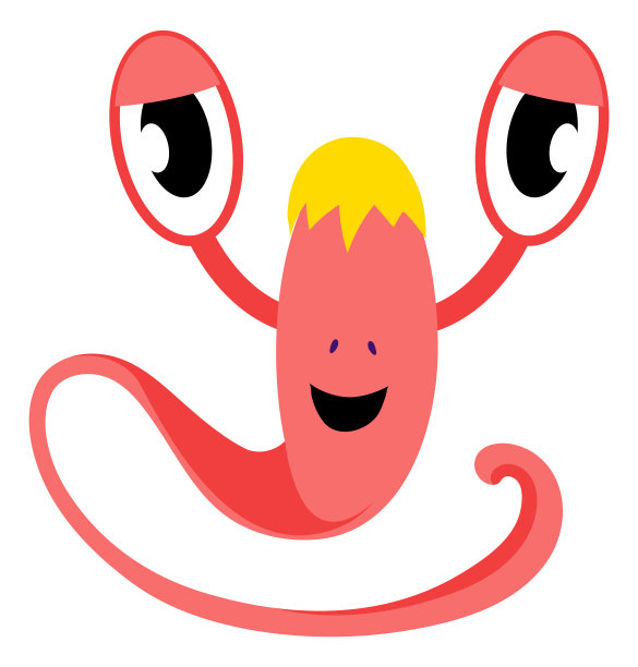 红色的生物。会飞的大眼睛怪物。漫画的外星人图片下载